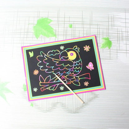 Motor Skills: 1/10Pcs Magic Scratch Art Doodle Pad Sand Painting Cards. Learning Creative Drawing Toys for Kids