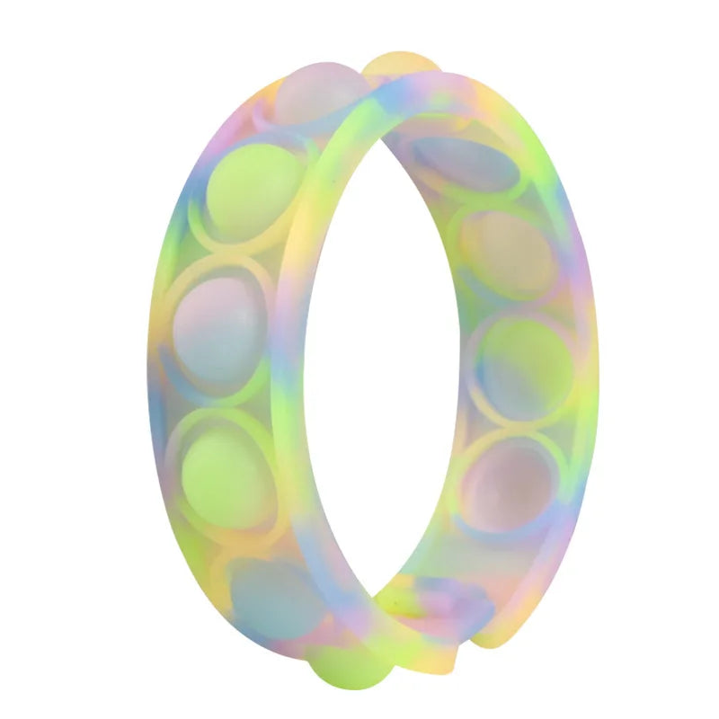 Color decompression bubble dimple toy, irritability anti-stress, Anxiety & Sensory relief color silicone bracelet