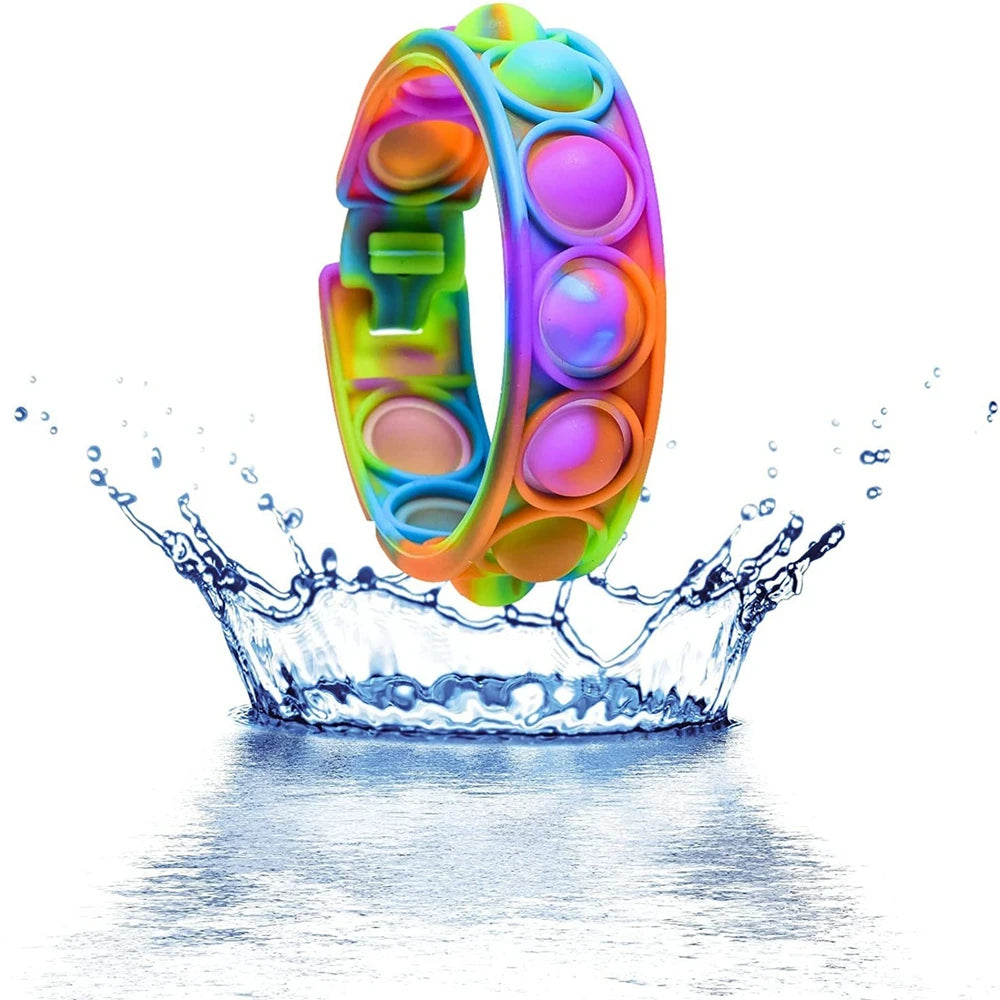 Color decompression bubble dimple toy, irritability anti-stress, Anxiety & Sensory relief color silicone bracelet