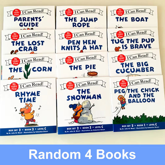Random 4 Books I Can Read Phonics Little Critters in English Picture Reading Book Children Kids Pocket Story Book Learning Toys