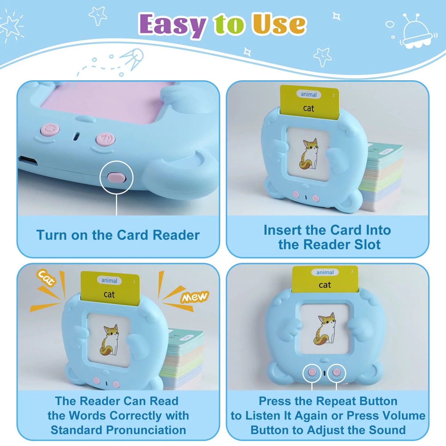 Toddler Toys for 2 3 4 5 Year Old Boys and Girls,Preschool Montessori Speech Therapy Autism Toys,Learning Montessori Toys,Speech Therapy Toys,510 Sight Words Talking Flash Cards