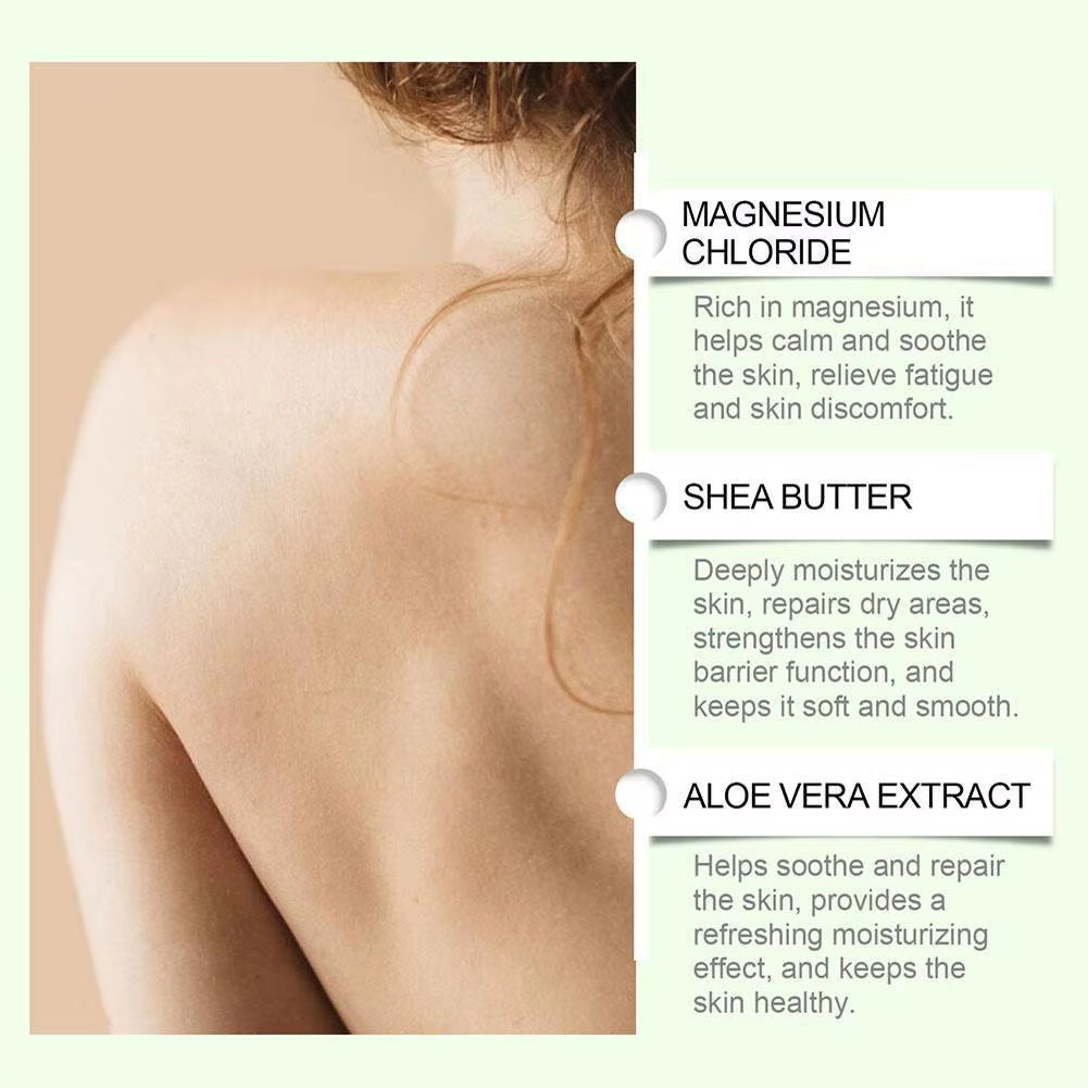 Natural Magnesium Cream for Neuropathy, Magnesium Body Butter Deeply Moisturizes Skin, Soft Smooth Magnesium Lotion Leg Cream