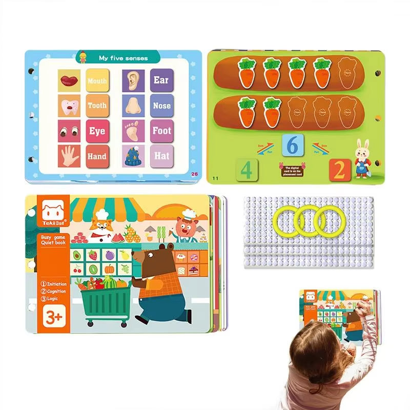 Kids Busy Book Cute Sensory Book Preschool Learning Activities for Boys & Girls Educational Sensory Toys Enhances Creativity