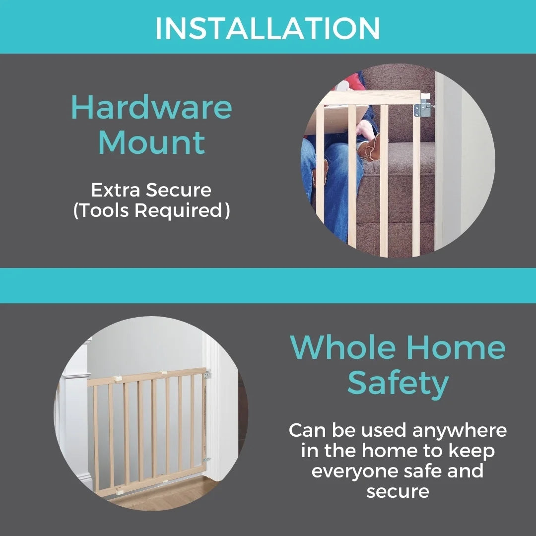 30 In. H X 28-42 In. W Wood Child Safety Gate