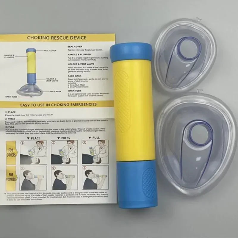 Portable Upgrade First Aid Kit for Kids Adults Choking Emergency Life Saving Suction Vac anti Choke Device
