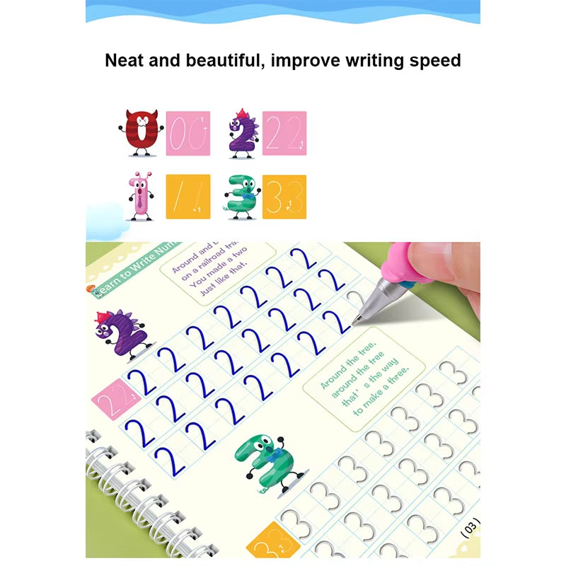 English Groove Magic Practice Copybook Children'S Book Learning Numbers Letters Alphabet Calligraphy Writing Exercise Books Gift