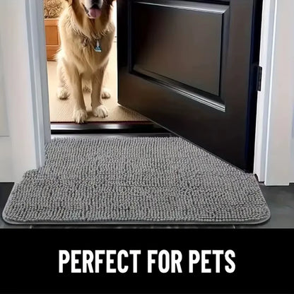 Dog Door Mat Mud Catcher - Absorbent Non-Slip Pet Paw Cleaner Mat, Washable Quick-Dry Indoor Rug for Mud