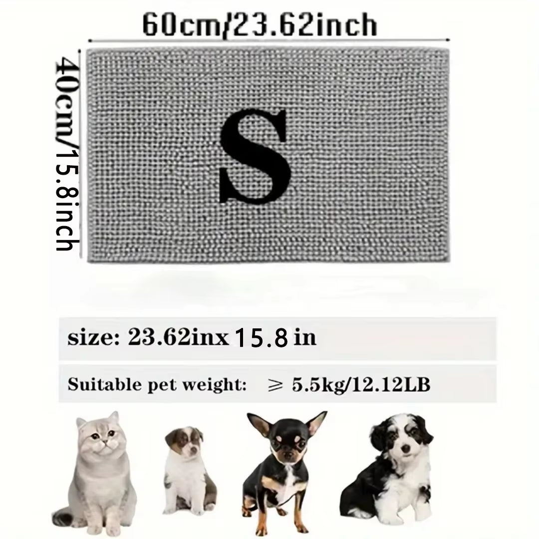 Dog Door Mat Mud Catcher - Absorbent Non-Slip Pet Paw Cleaner Mat, Washable Quick-Dry Indoor Rug for Mud