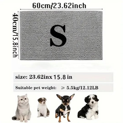 Dog Door Mat Mud Catcher - Absorbent Non-Slip Pet Paw Cleaner Mat, Washable Quick-Dry Indoor Rug for Mud