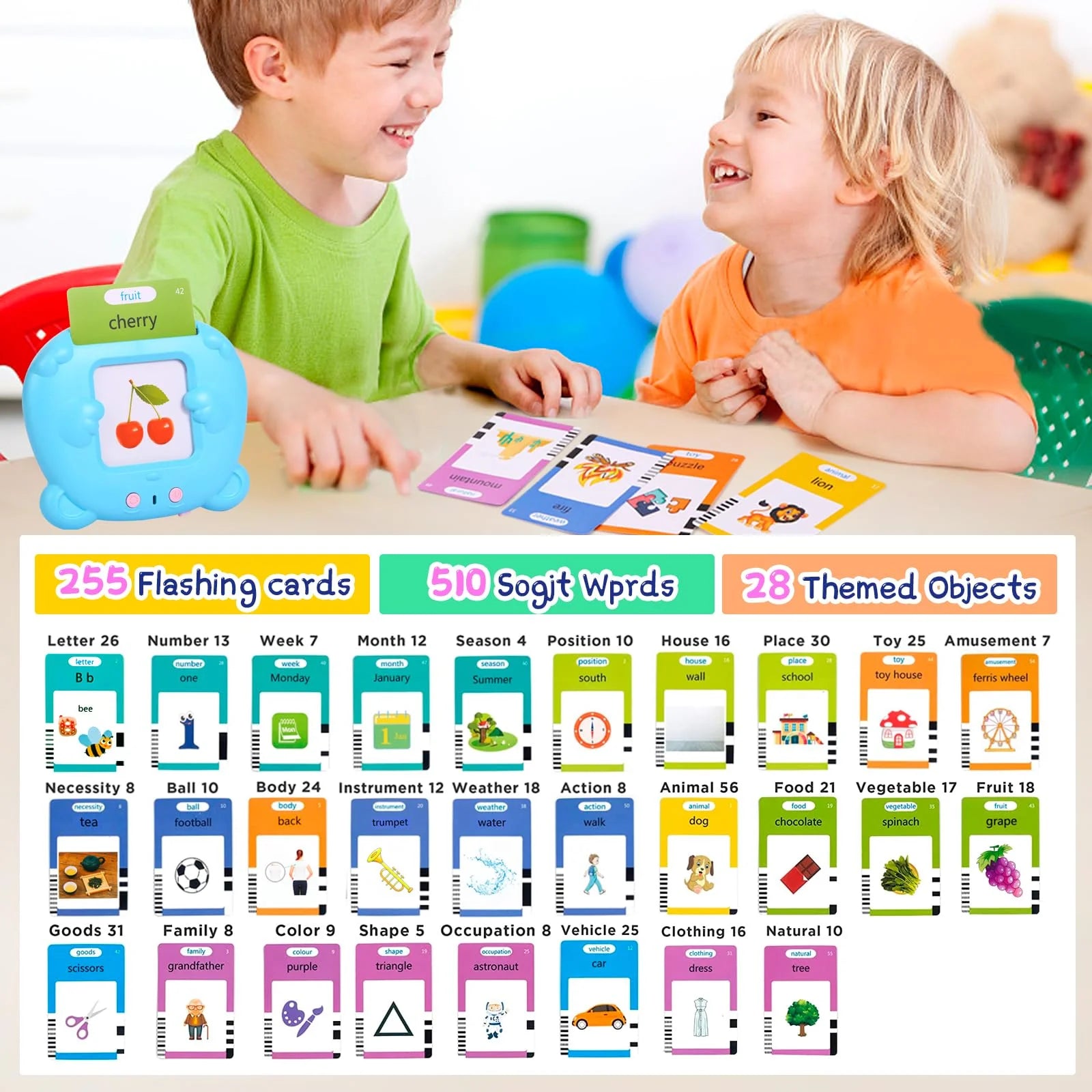 Toddler Toys for 2 3 4 5 Year Old Boys and Girls,Preschool Montessori Speech Therapy Autism Toys,Learning Montessori Toys,Speech Therapy Toys,510 Sight Words Talking Flash Cards