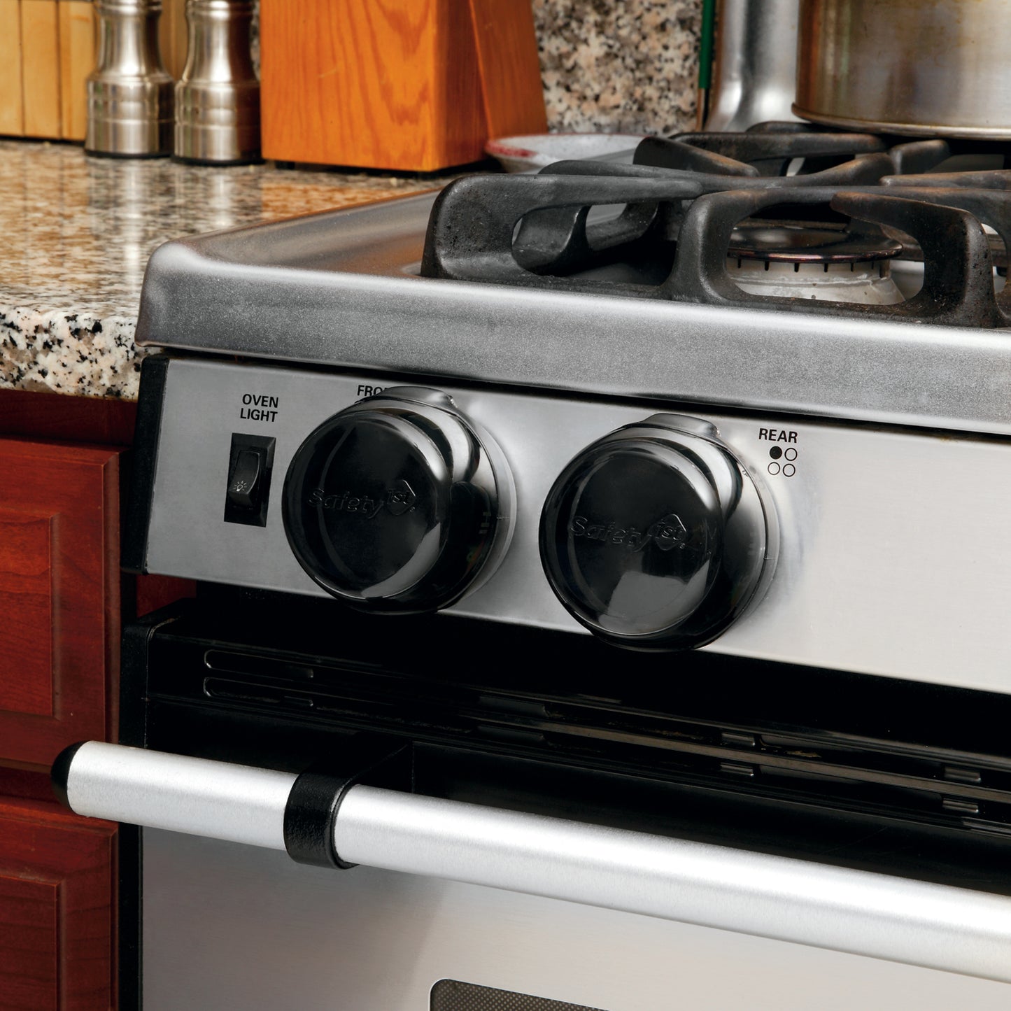 Universal Design Stove Knob Covers, Black