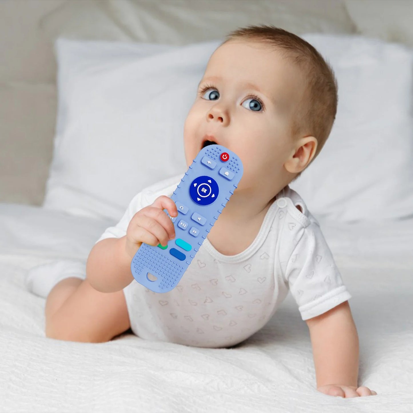 Sucoda Baby Teether Toys Silicone Toddler,Educational Sensory Toy Chew Toys,Tv Remote Control Shape Teething Toys for Babies 6-18 Months Teething Toys Baby Toys 6 to 12 Months