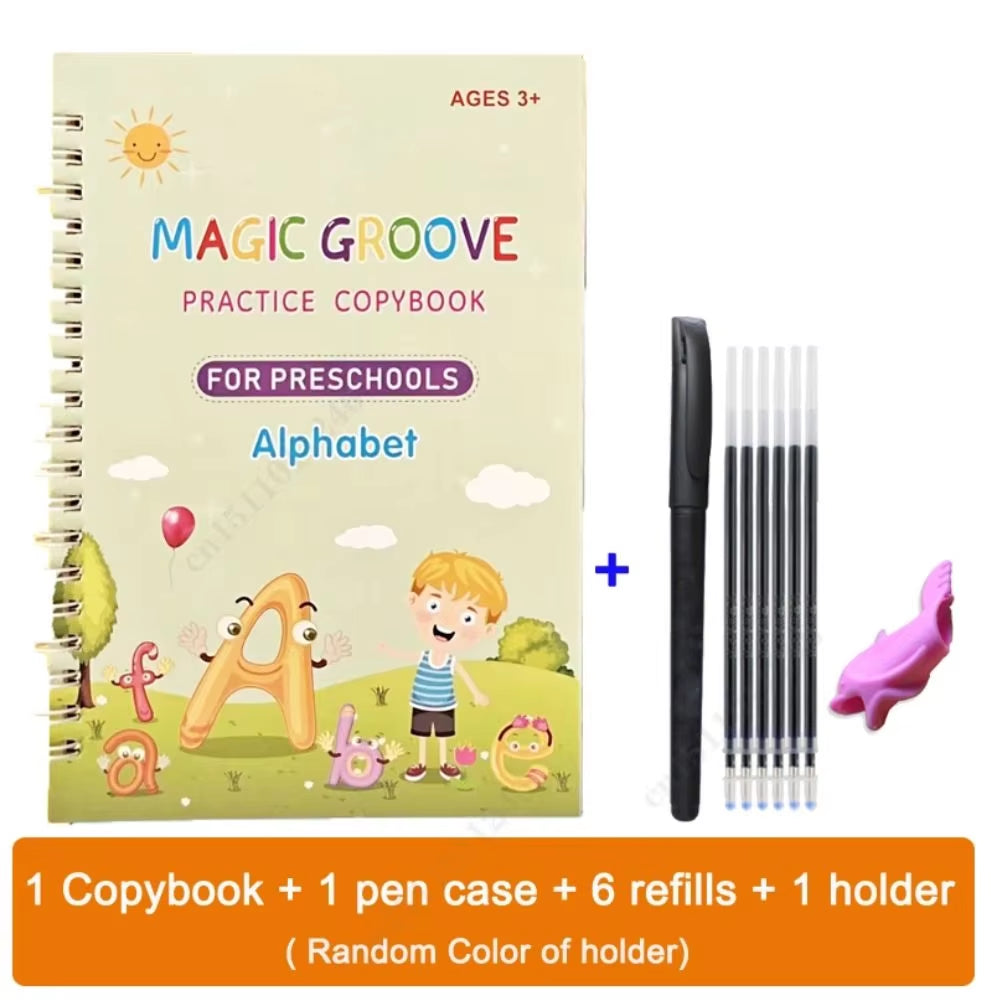 English Groove Magic Practice Copybook Children'S Book Learning Numbers Letters Alphabet Calligraphy Writing Exercise Books Gift
