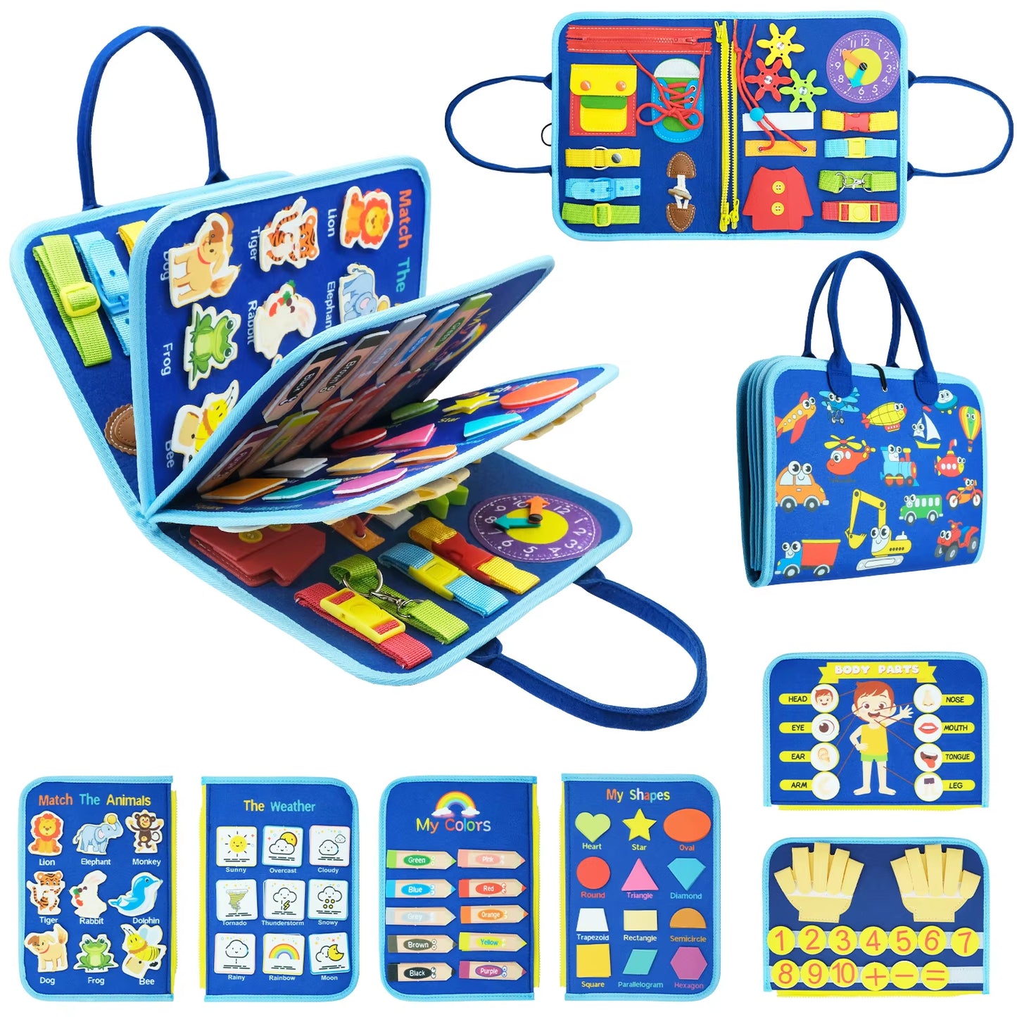 Busy Board Montessori Sensory Toys Autism Educational Travel Toys Preschool Activities Learning Fine Motor Skills for Kids