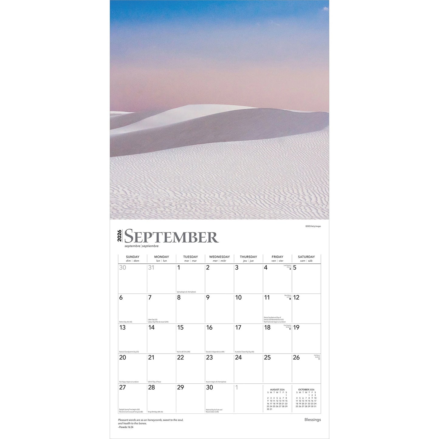 Blessings | 2026 12X24" (Hanging) Square Wall Calendar | Plastic-Free