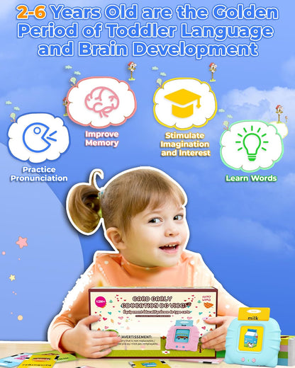 Toddler Toys for Boys 2 3 4 5 Year Old Gifts, Speech Therapy Toys, Talking Flash Card 224 Sight Words, Montessori Learning Educational Sensory Toys for Autistic Children Toddler Age 2-5