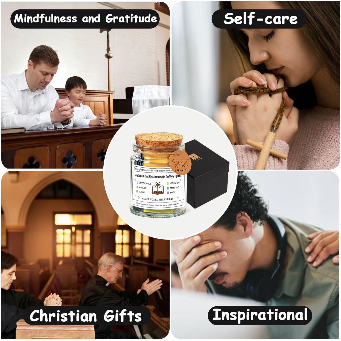 XKOOKI Toys,Christian Gifts for Women,Bible Verse a Jar,Read Me When B