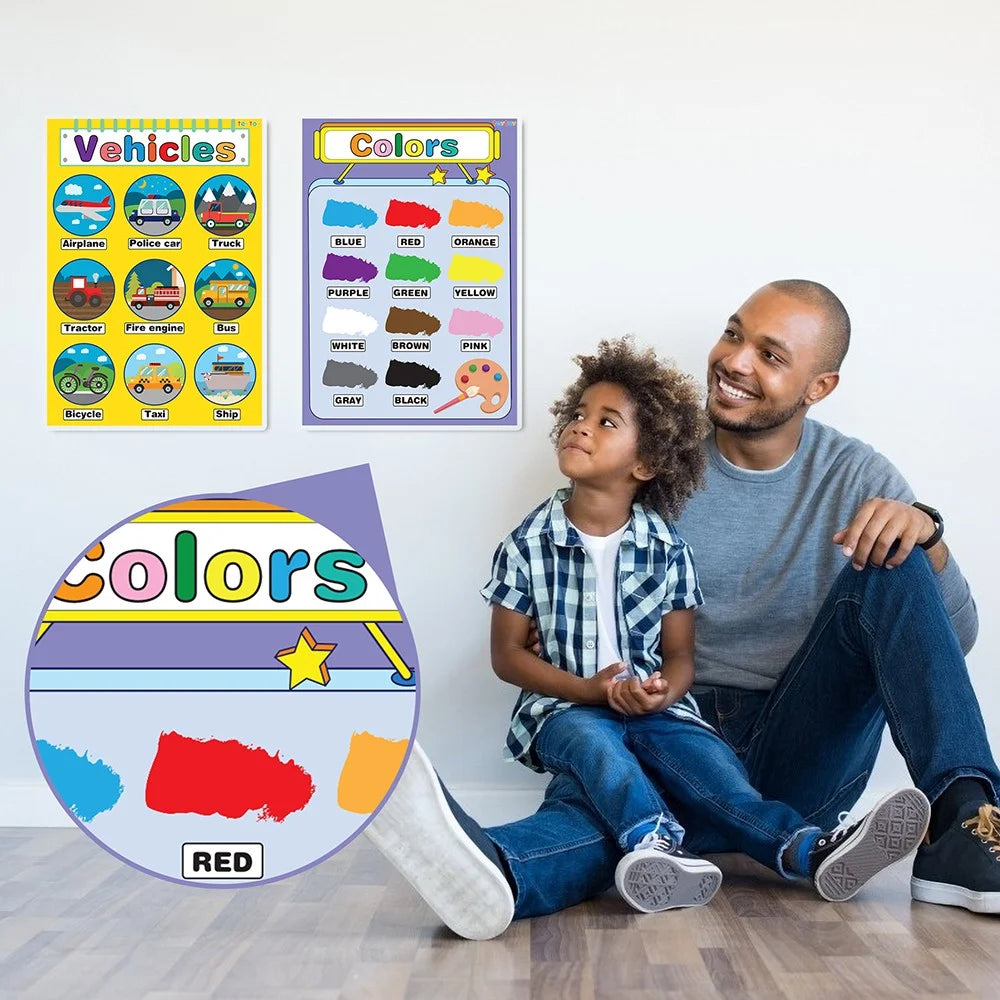 15PCS Educational Posters for Preschoolers, Alphabet Posters 17 X 12 Inch, Preschool Learning Activities Classroom Decor for Toddler & Kids,Waterproof and Reusable Abc Alphabet Posters