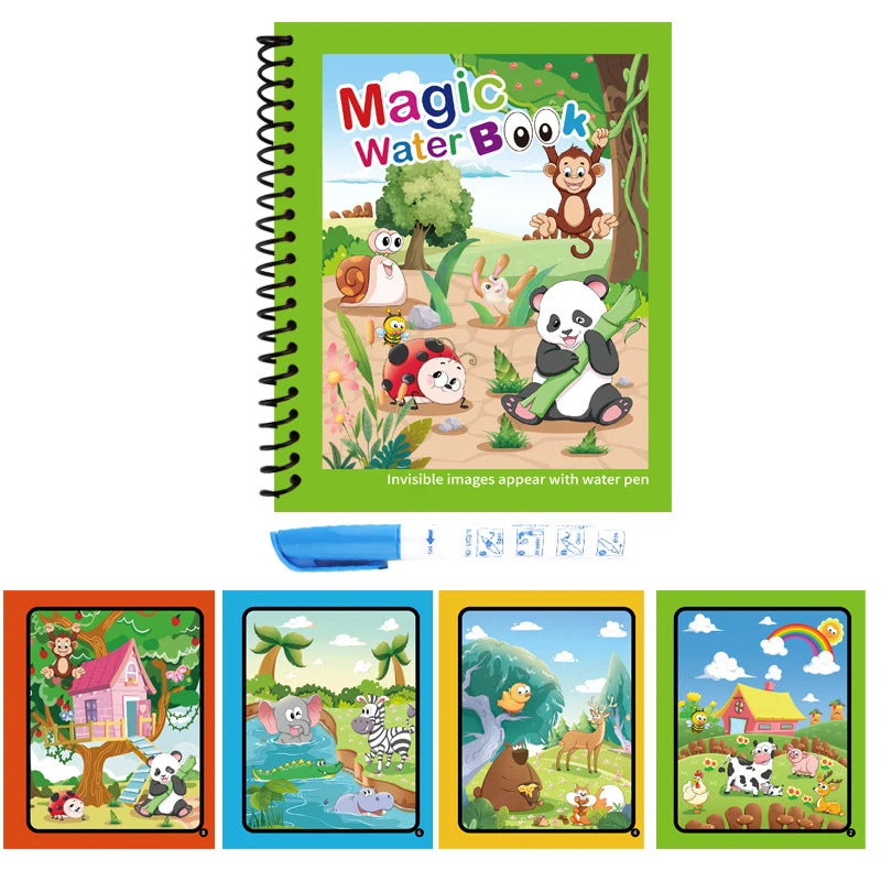 Coloring Books Painting Toy Magic Water Drawing Books Toddler Graffiti Toy DIY Craft Toys for Children Gifts