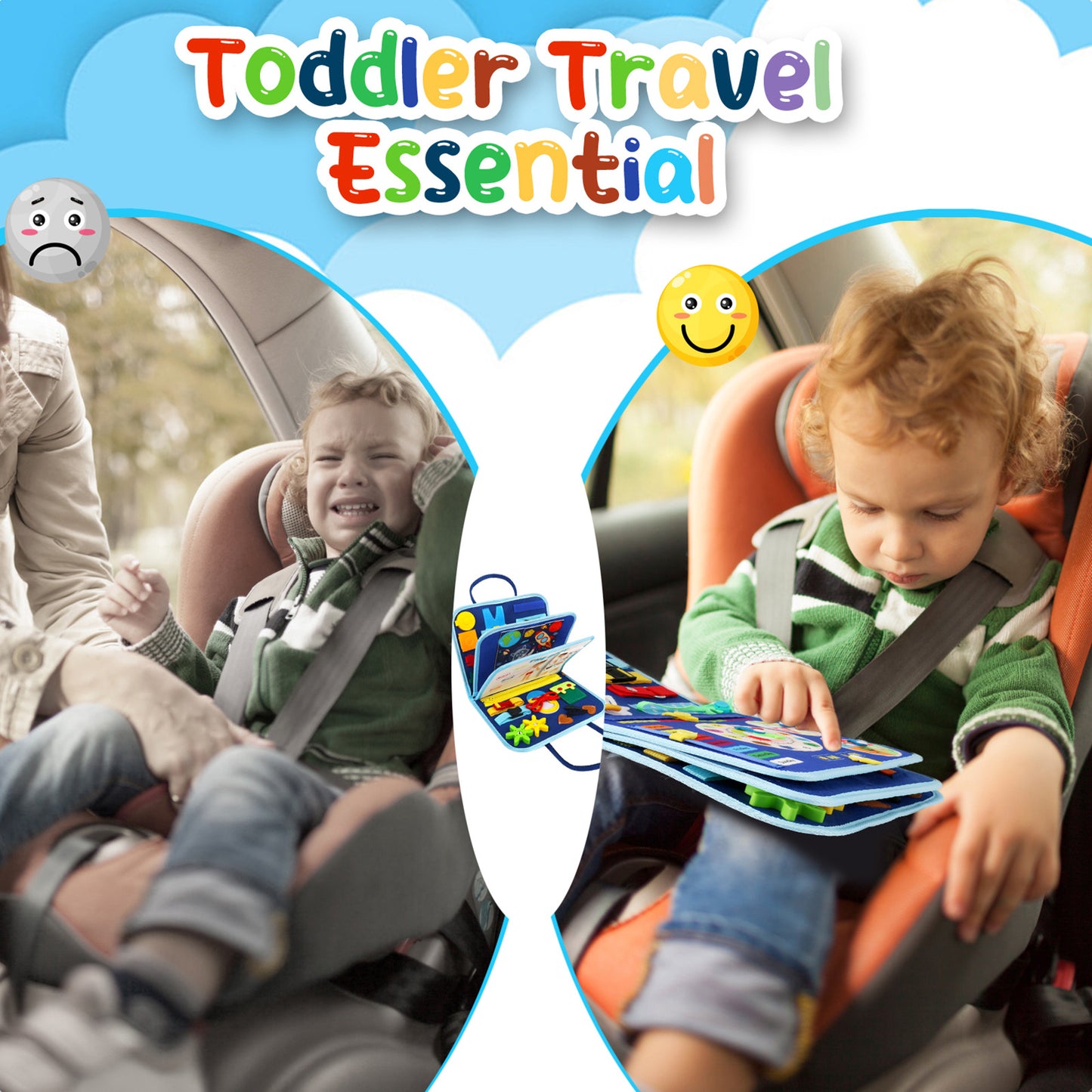 Sensory: Learning Activities: Busy Board Sensory Learning Activity - Montessori Airplane Travel Essentials Road Trip Games, Great Quiet Book Birthday Gifts