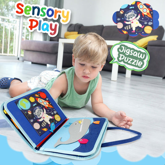 Sensory: Learning Activities: Busy Board Sensory Learning Activity - Montessori Airplane Travel Essentials Road Trip Games, Great Quiet Book Birthday Gifts