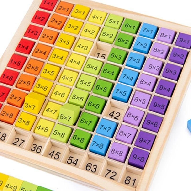 99 Multiplication Table, Math & Arithmetic Educational Wooden Board For Kids