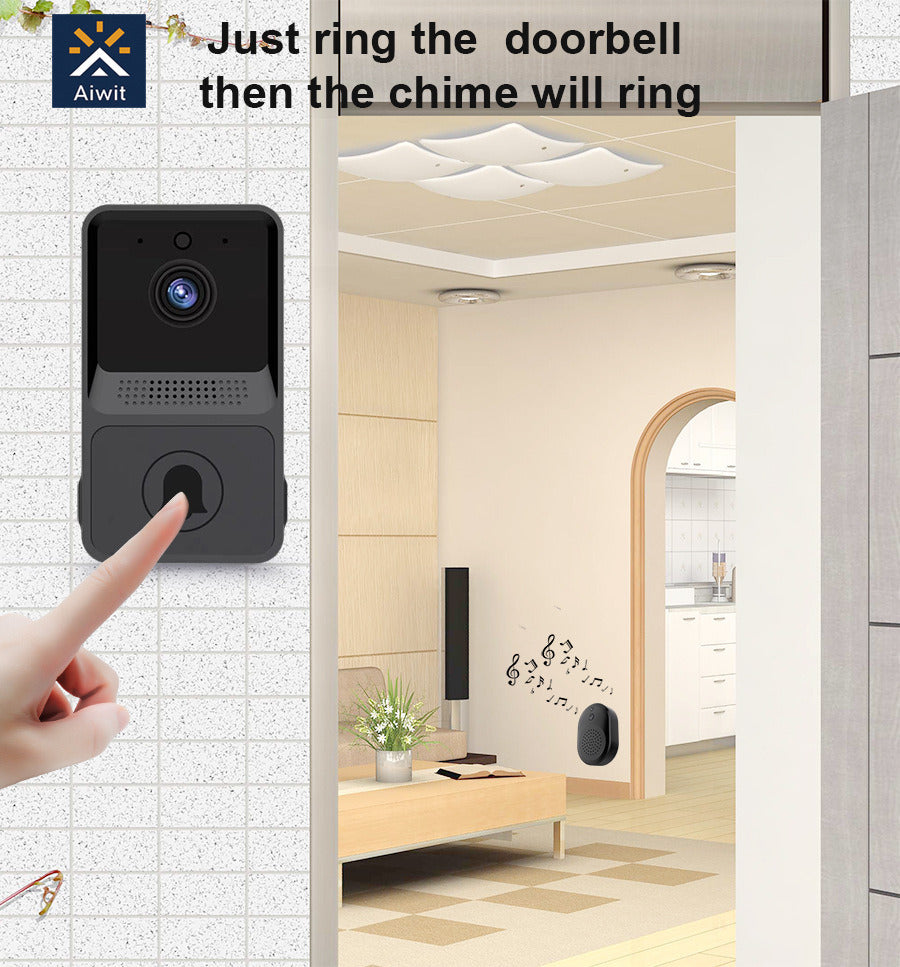 Smart Home Voice Phone Door Bell Video Camera with Peephole