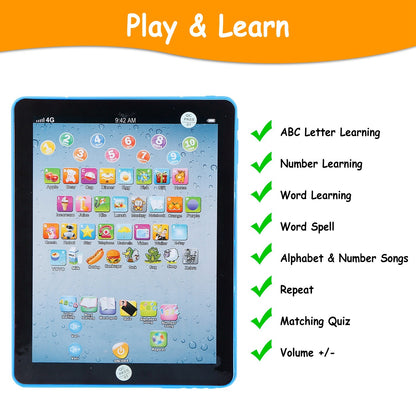 Baby Learning: Tablet Educational Mini Pads Touch Learn Toddler Tablet For ABC & Numbers