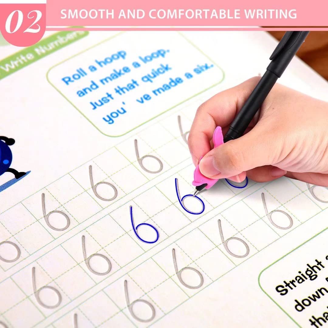 Reusable Copybook & Handwriting Practice Workbook(4 Books With Pen)