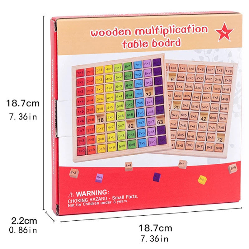 99 Multiplication Table, Math & Arithmetic Educational Wooden Board For Kids