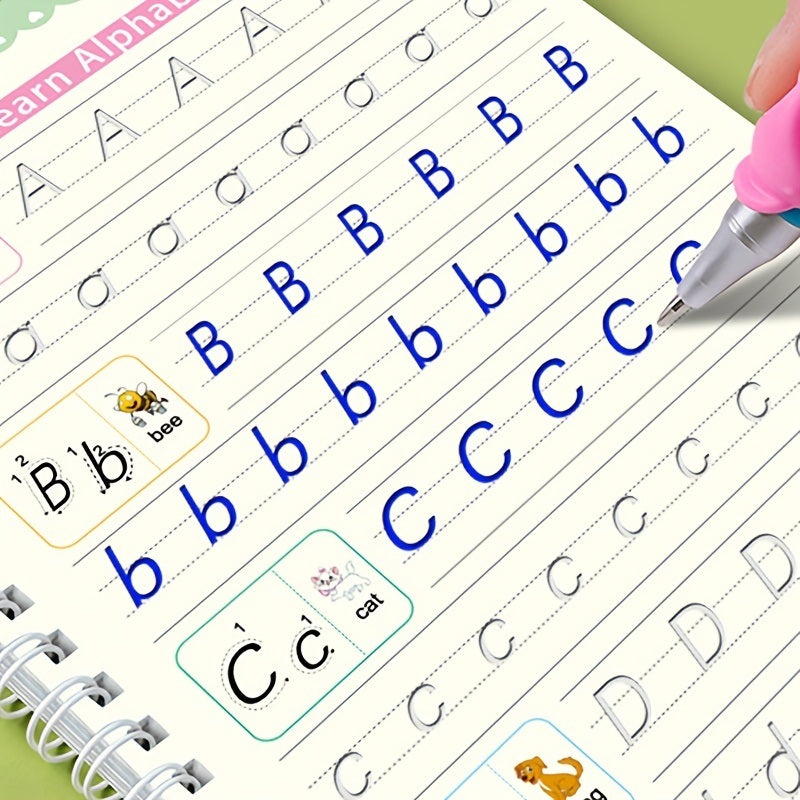 Reusable Handwriting and Lettering Textbook for Kindergarten(4pcs/set)