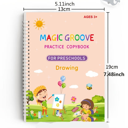 Reusable Handwriting and Lettering Textbook for Kindergarten(4pcs/set)