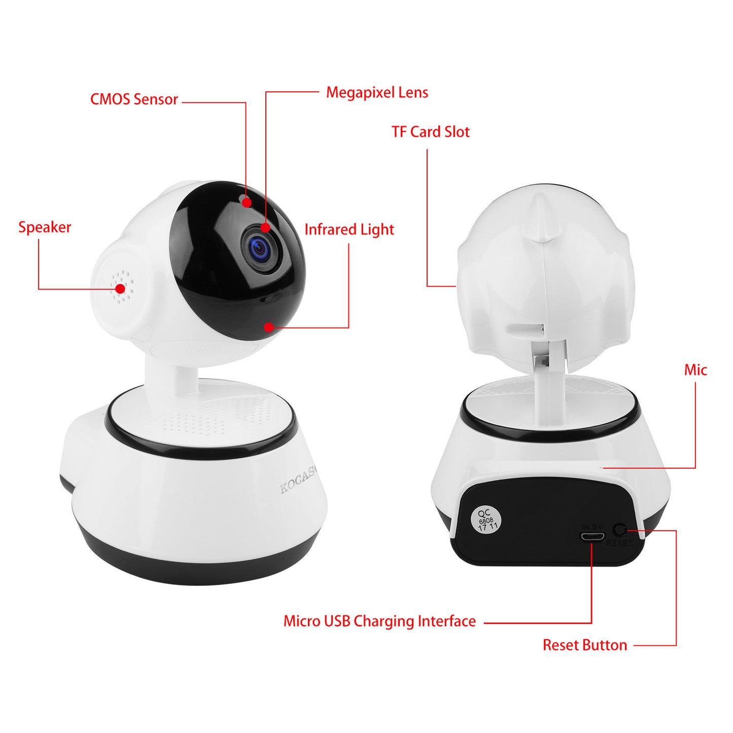Motion Surveillance & Detection Wifi Camera with Night Vision (360*)