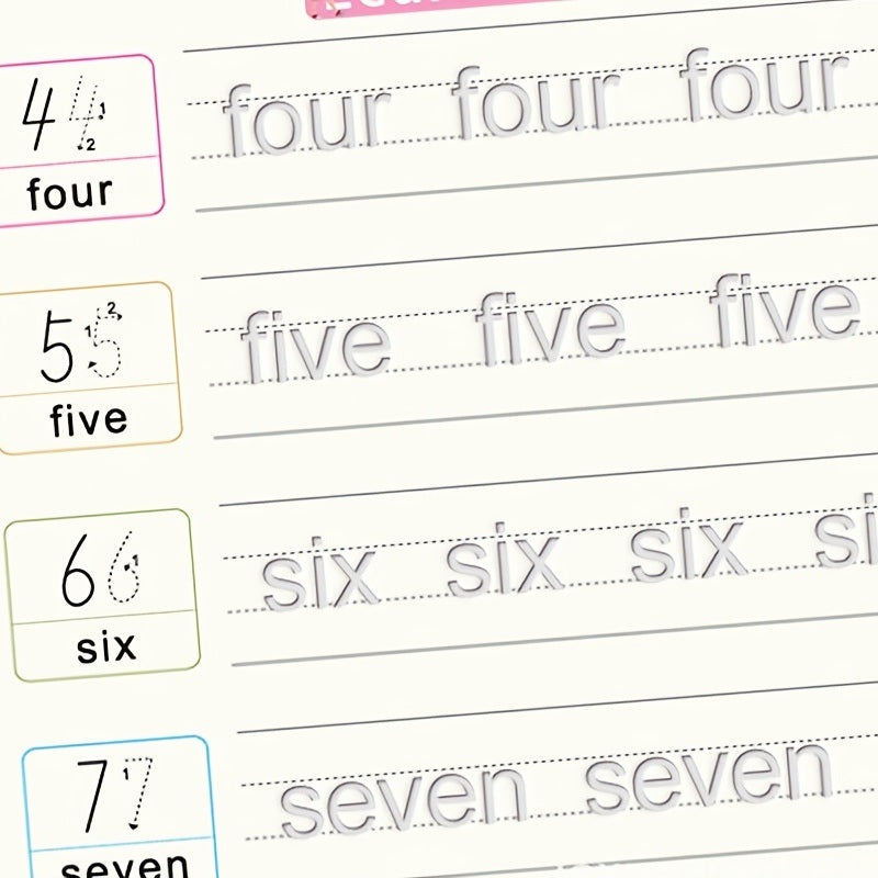 Reusable Handwriting and Lettering Textbook for Kindergarten(4pcs/set)