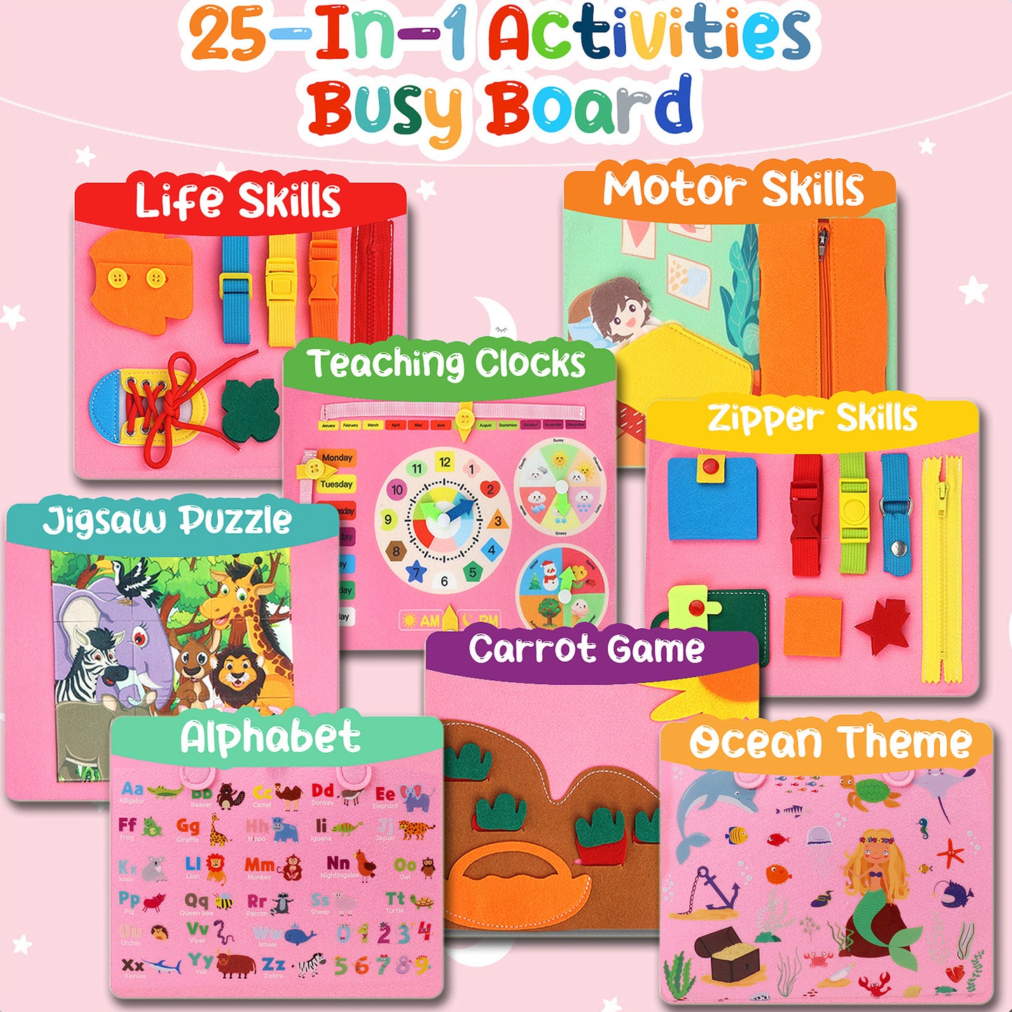 Sensory: Learning Activities: Busy Board Sensory Learning Activity - Montessori Airplane Travel Essentials Road Trip Games, Great Quiet Book Birthday Gifts