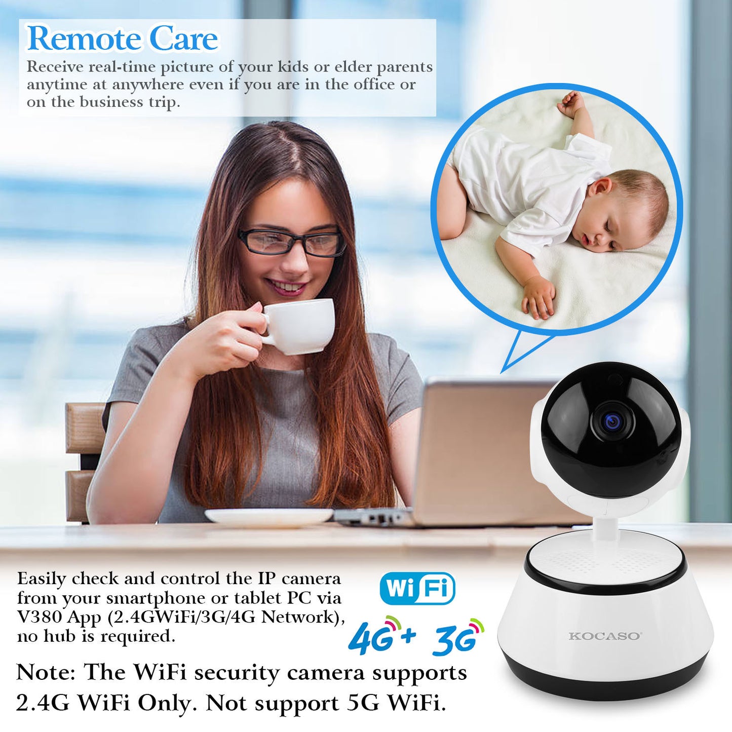 Motion Surveillance & Detection Wifi Camera with Night Vision (360*)