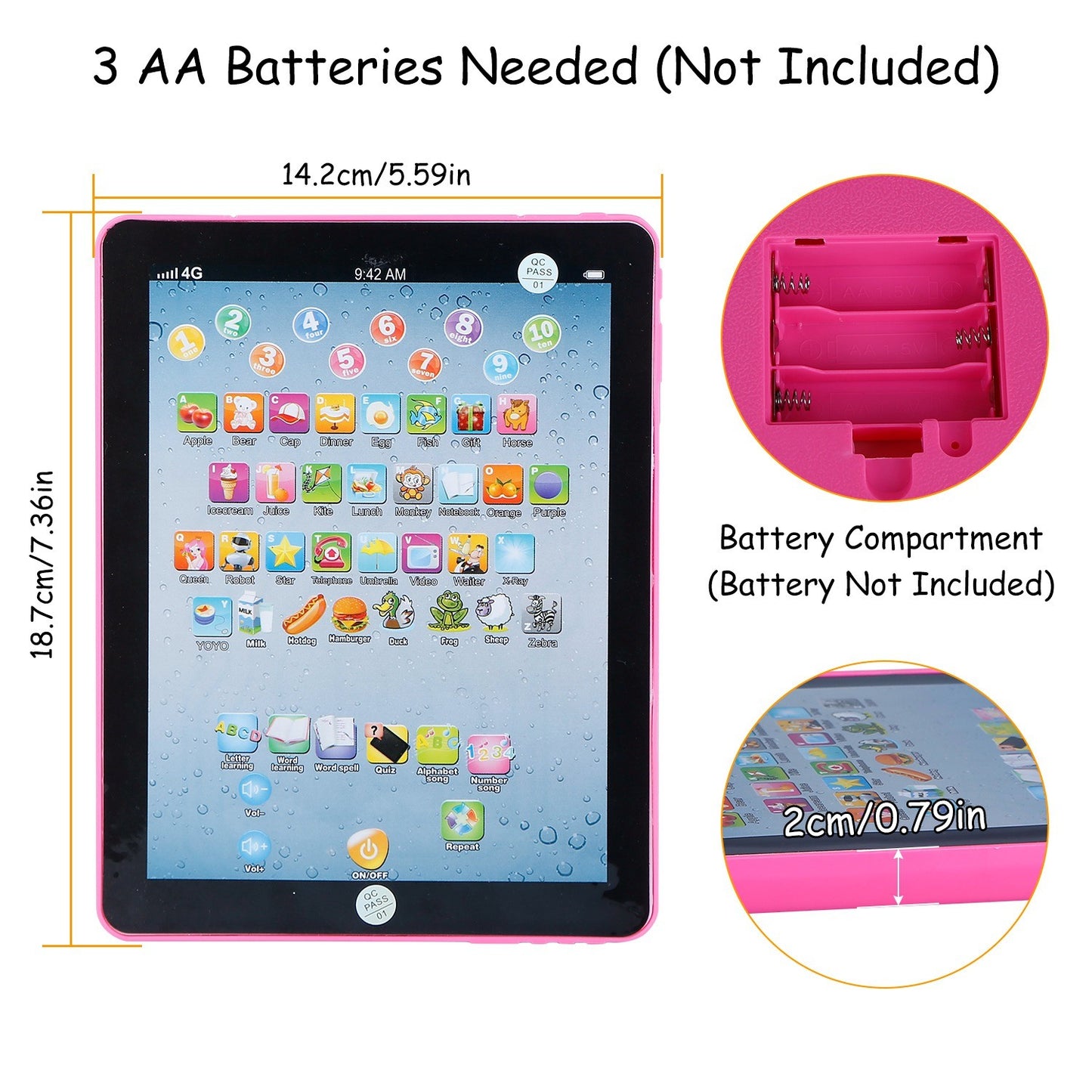 Baby Learning: Tablet Educational Mini Pads Touch Learn Toddler Tablet For ABC & Numbers