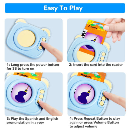 Talking Flash Cards 224 Sight Words Bilingual, Spanish & English(Age 1-8 Yrs Old)
