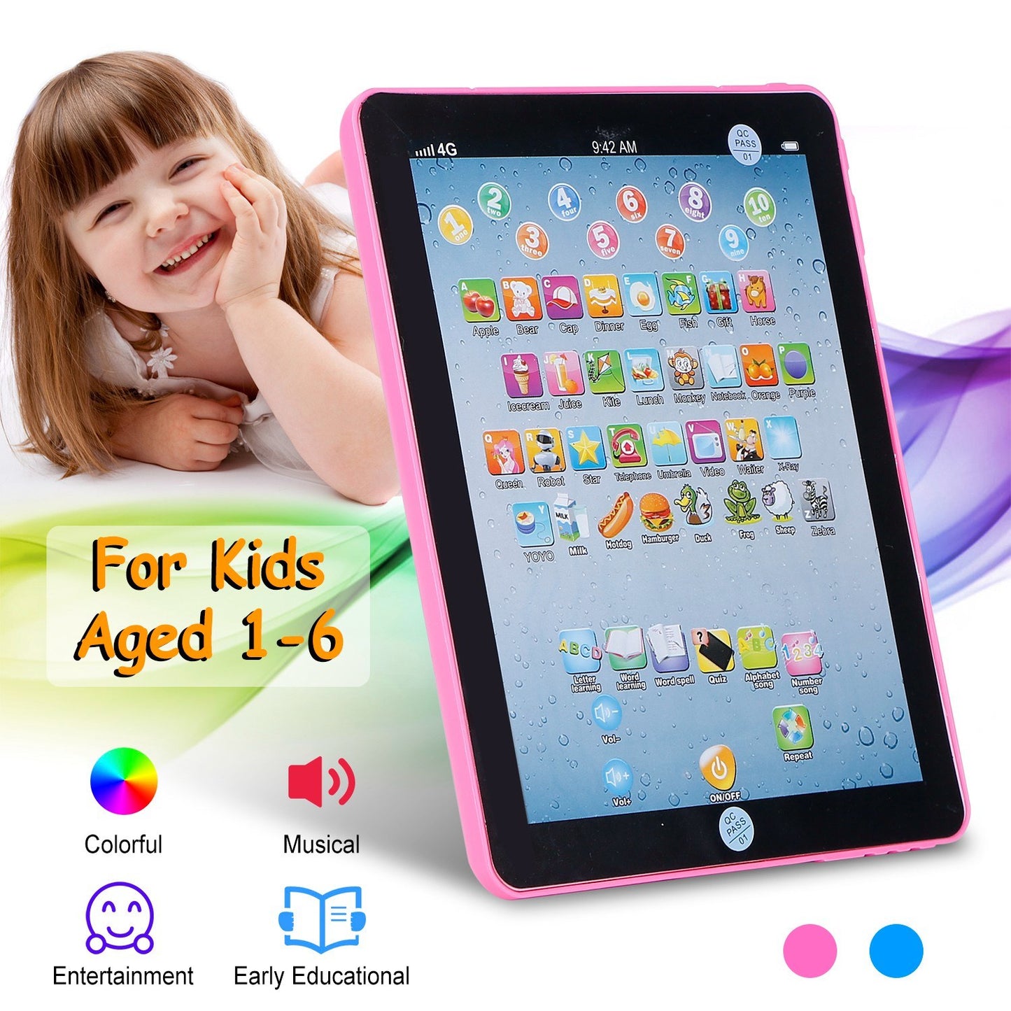 Baby Learning: Tablet Educational Mini Pads Touch Learn Toddler Tablet For ABC & Numbers