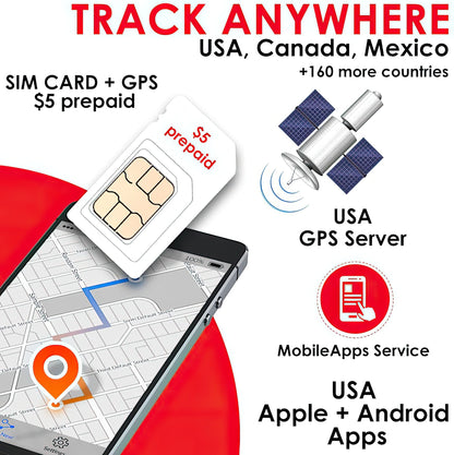 GPS Tracker SIM Card, Dog/Cat Realtime Collar Security Finder