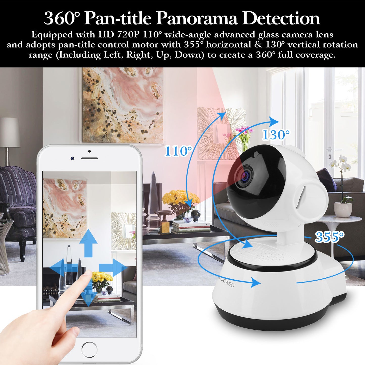 Motion Surveillance & Detection Wifi Camera with Night Vision (360*)