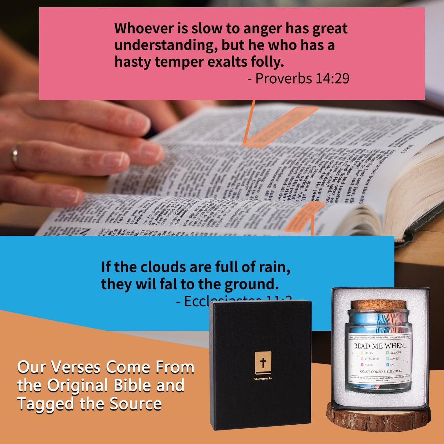 XKOOKI Toys,Christian Gifts for Women,Bible Verse a Jar,Read Me When B
