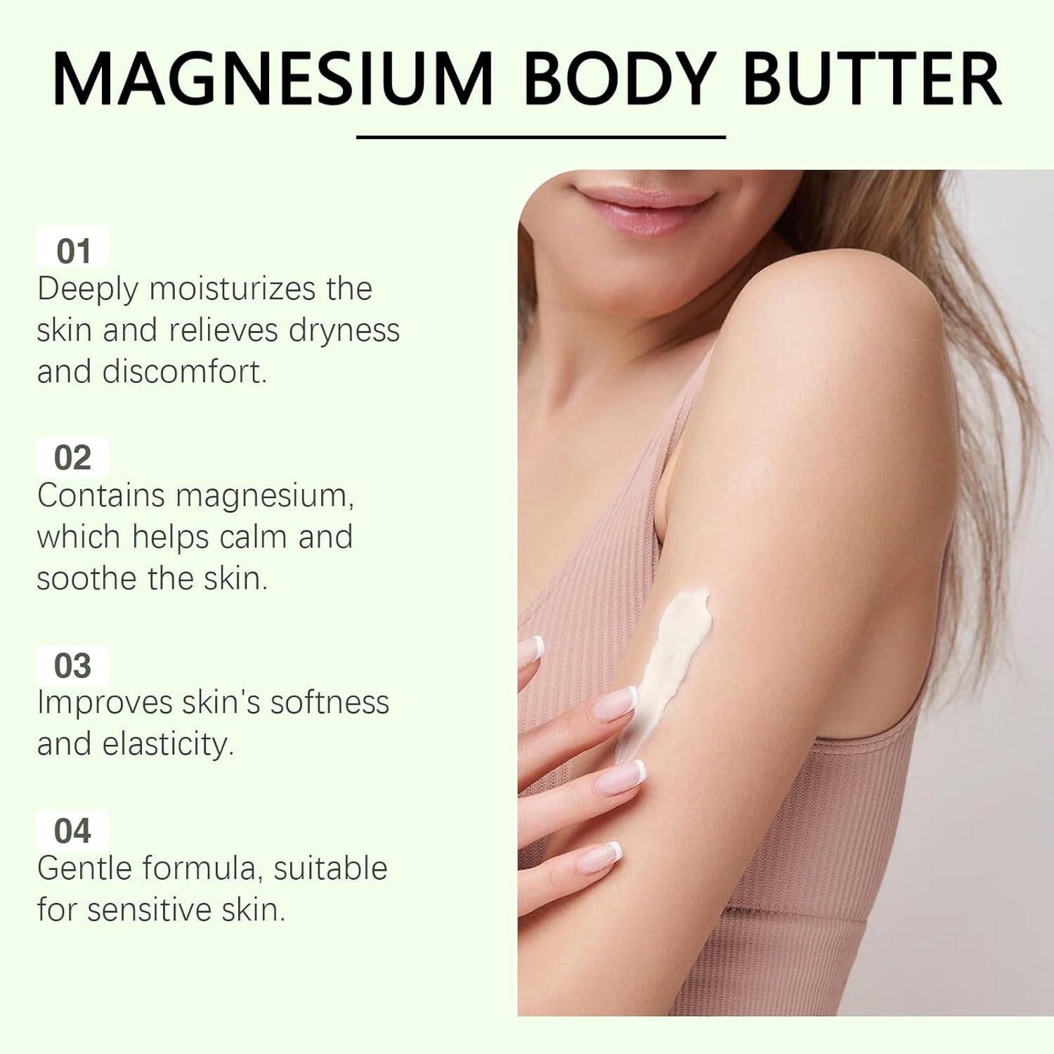 Neuropathy Cream, Magnesium Body Butter, Magnesium Cream, Deeply Moisturizes Skin, Keep Soft Smooth Lotion, Suitable for All Skin Types (2PC, 1)