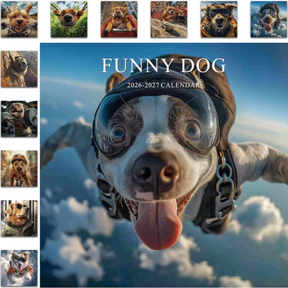 2026 Wall Calendar 18 Months Funny Dog Calendar 20262027 January 2026 to June 2027 Large Wall Calendar 2026 12" X 24" Opened Pe