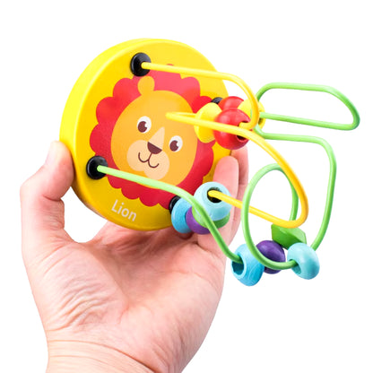 Baby Montessori Educational Math Toy Kids Circles Bead Wire Maze Roller Coaster for Children Montessori Wooden Toys Wood Puzzles