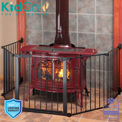 Custom Fit Auto Close Hearthgate Baby or Fireplace Gate for Child Safety, Black