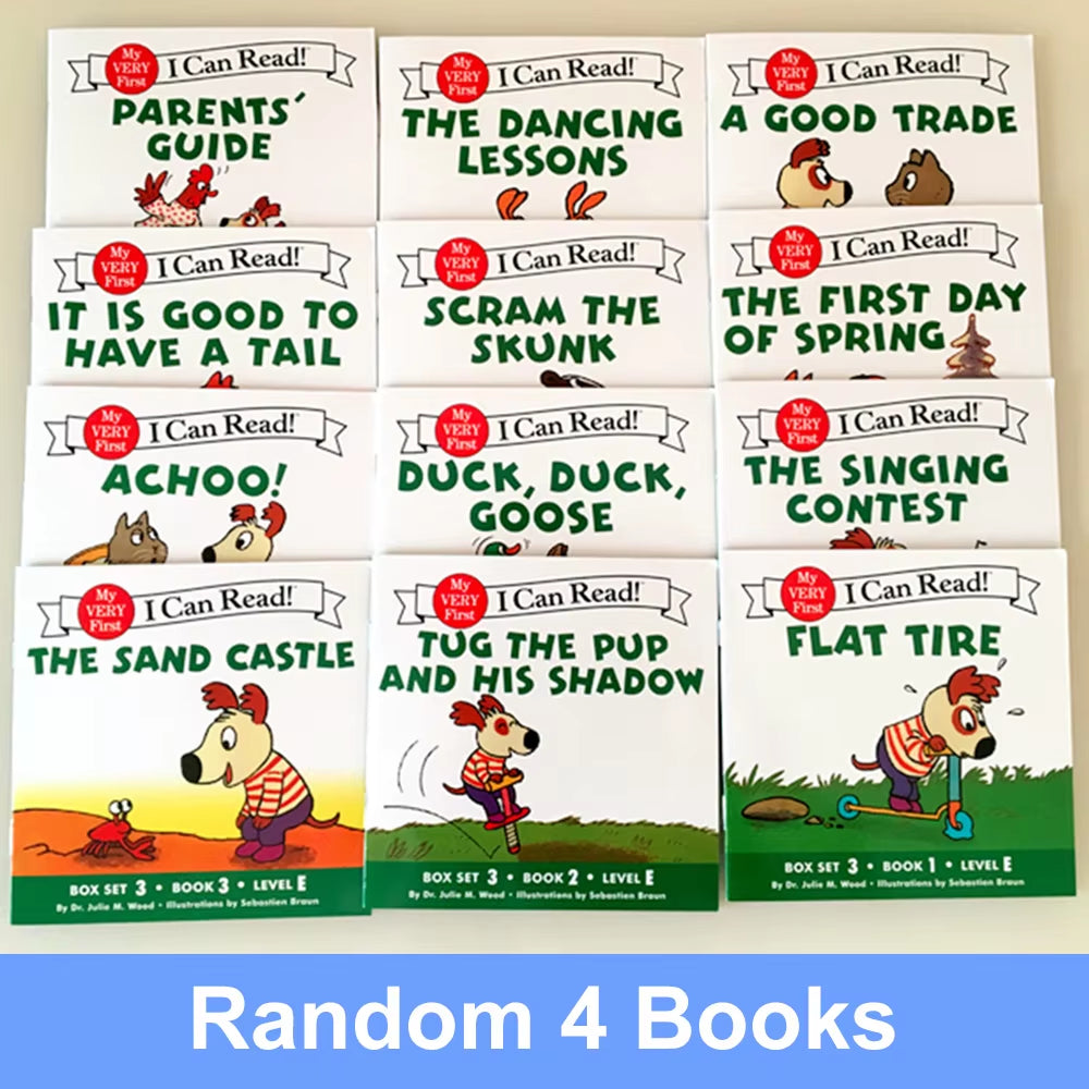 Random 4 Books I Can Read Phonics Little Critters in English Picture Reading Book Children Kids Pocket Story Book Learning Toys