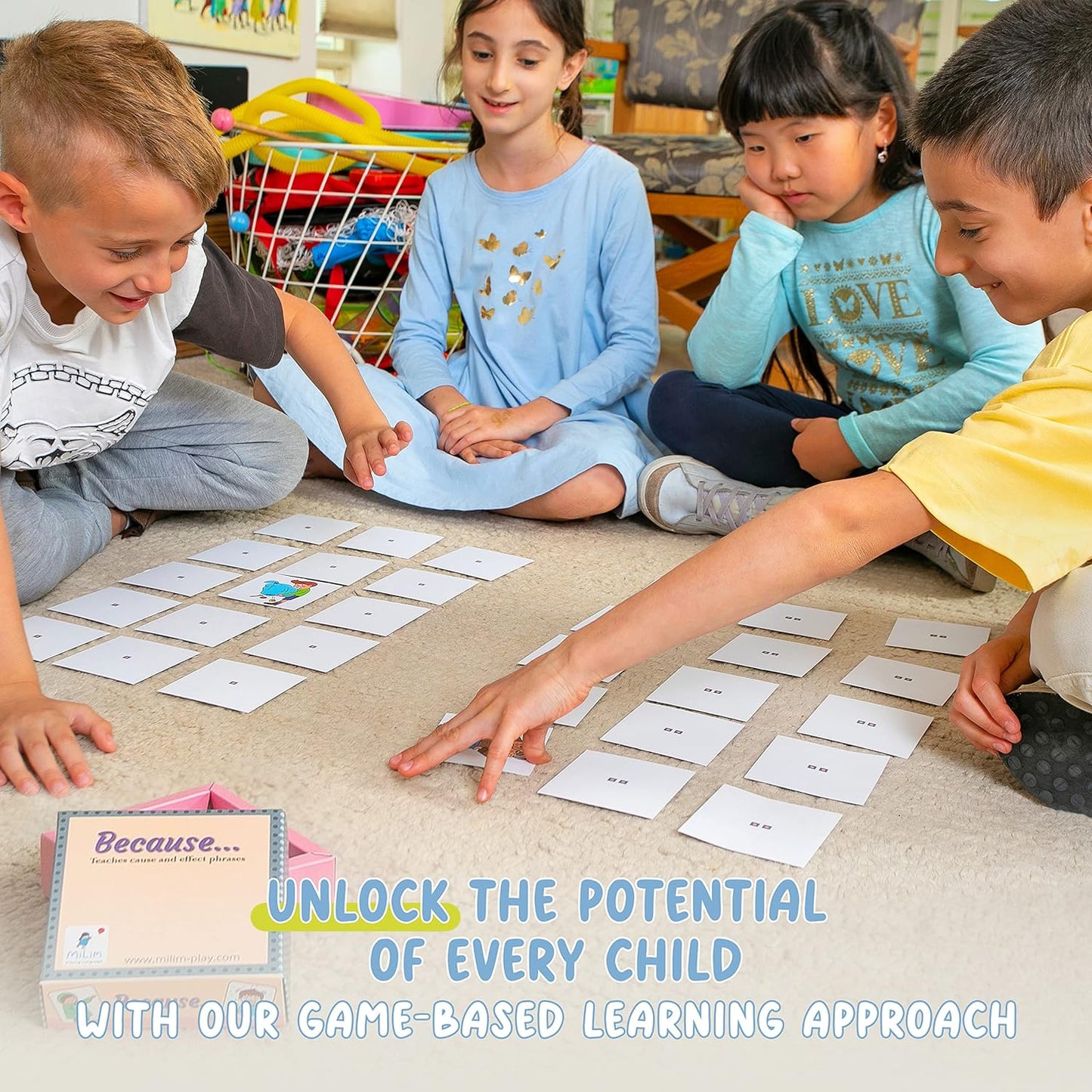Milim Speech Therapy Toys for Toddlers Age 2 and up - Speech Therapy Materials, Autism Tools Flash Cards Sentences, Toddler Speech Therapy Games, ABA Speech Therapy Toys for Toddlers 3-4, Because