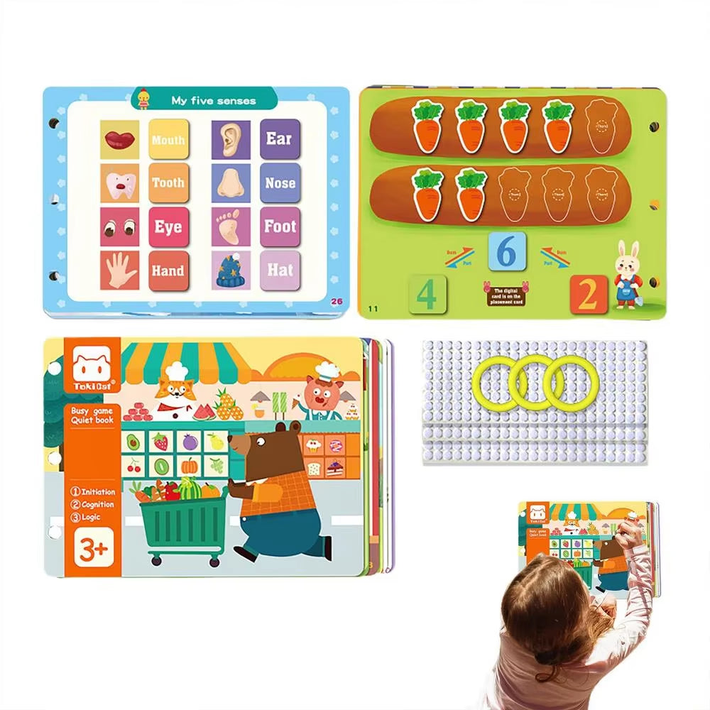 Kids Busy Book Cute Sensory Book Preschool Learning Activities for Boys & Girls Educational Sensory Toys Enhances Creativity