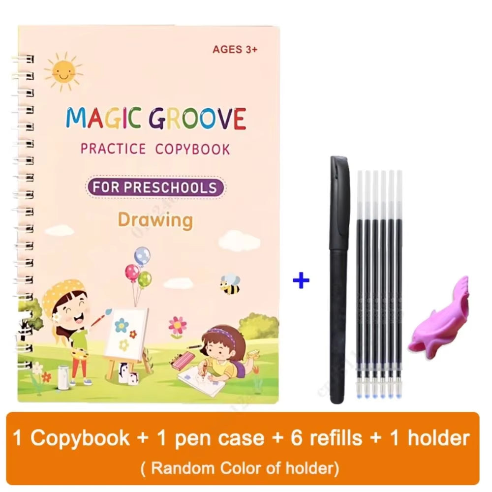 English Groove Magic Practice Copybook Children'S Book Learning Numbers Letters Alphabet Calligraphy Writing Exercise Books Gift